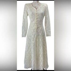 All that Jazz Vintage Ivory Lace Long Sleeve Dress NWT